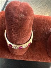 Ruby Lady's Stone & Diamond Ring 2 Diamonds .16 Carat T.W. 14K Yellow Gold 3.6g